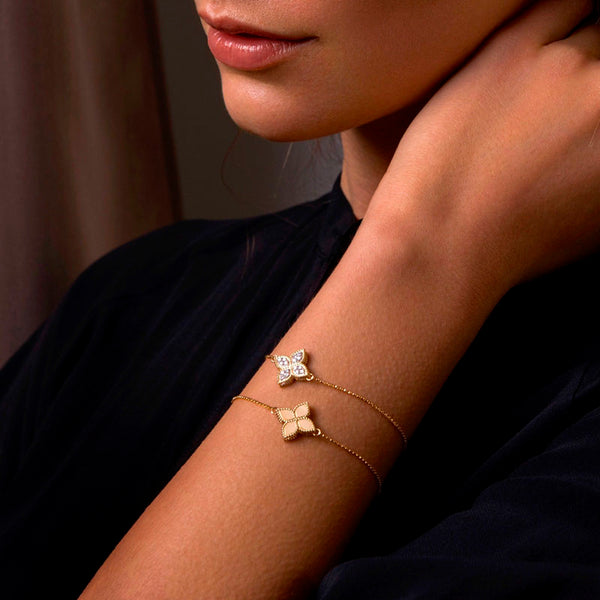 ROBERTO COIN 'PRINCESS FLOWER' 18CT YELLOW GOLD BRACELET (Image 4)