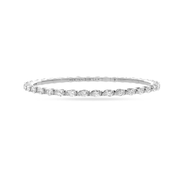 DEMEGLIO 'EXTENSIBLE' 18CT WHITE GOLD 3.22CT PEAR CUT ELASTIC DIAMOND TENNIS BRACELET (Image 1)