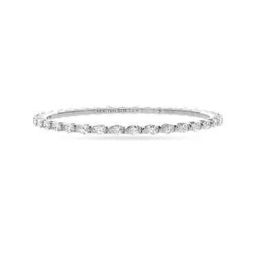 DEMEGLIO 'EXTENSIBLE' 18CT WHITE GOLD 3.22CT PEAR CUT ELASTIC DIAMOND TENNIS BRACELET
