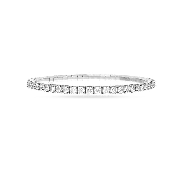 DEMEGLIO 'EXTENSIBLE' 18CT WHITE GOLD DIAMOND STRETCH BANGLE (Image 1)