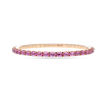 DEMEGLIO 'EXTENSIBLE' 18CT ROSE GOLD PINK SAPPHIRE BRACELET