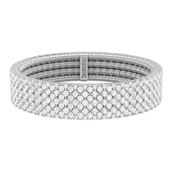 DEMEGLIO 'CASHMERE' 19.29CT DIAMOND ELASTIC BRACELET IN 18CT WHITE GOLD (Image 1)