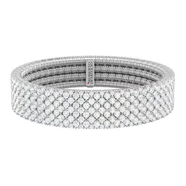 DEMEGLIO 'CASHMERE' 19.29CT DIAMOND ELASTIC BRACELET IN 18CT WHITE GOLD