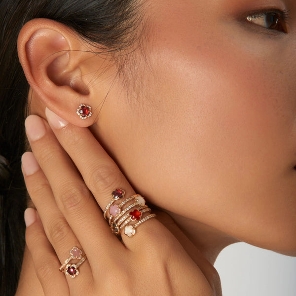 PASQUALE BRUNI FIGLIA DEI FIORI 18CT ROSE GOLD GARNET & DIAMOND EARRINGS (Image 2)