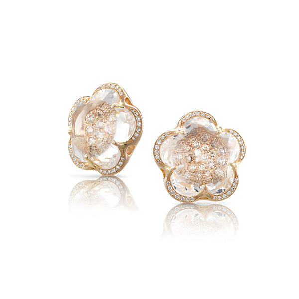 PASQUALE BRUNI BON TON ROCK CRYSTAL & DIAMOND EARRINGS IN ROSE GOLD (Image 1)