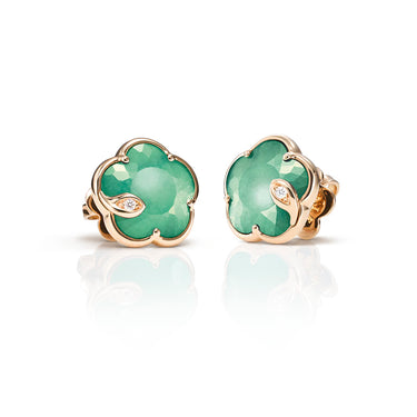 PASQUALE BRUNI PETIT JOLI LUNAIRE 18CT ROSE GOLD LUNAR GARDEN GEM & DIAMOND EARRINGS