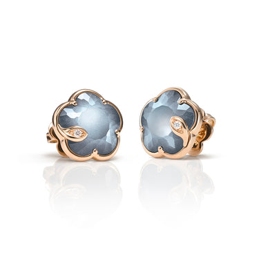 PASQUALE BRUNI PETIT JOLI LUNAIRE 18CT ROSE GOLD LUNAR NIGHT BLUE GEM & DIAMONDS EARRINGS