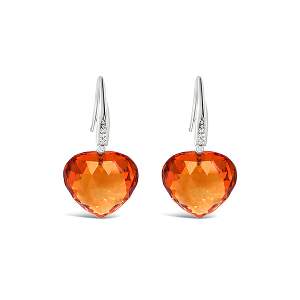 CITRINE AND DIAMOND DROP EARRINGS (Image 1)