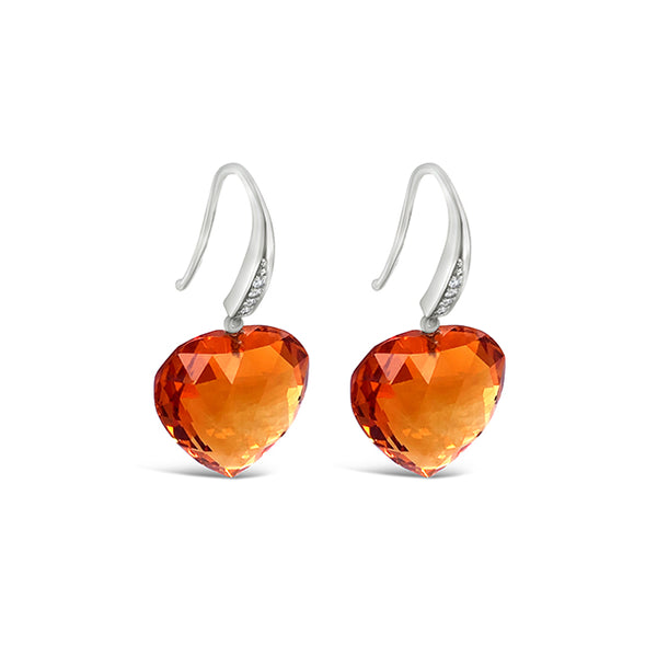 CITRINE AND DIAMOND DROP EARRINGS (Image 2)