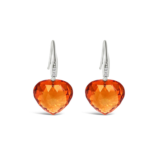 CITRINE AND DIAMOND DROP EARRINGS (Image 1)