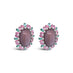 18CT WHITE GOLD, MOONSTONE, PINK AND GREEN TOURMALINE AND DIAMOND EARRINGS (Thumbnail 3)