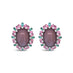 18CT WHITE GOLD, MOONSTONE, PINK AND GREEN TOURMALINE AND DIAMOND EARRINGS (Thumbnail 2)
