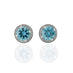 BLUE ZIRCON AND DIAMOND "GRACE" STYLE STUD EARRINGS (Thumbnail 1)