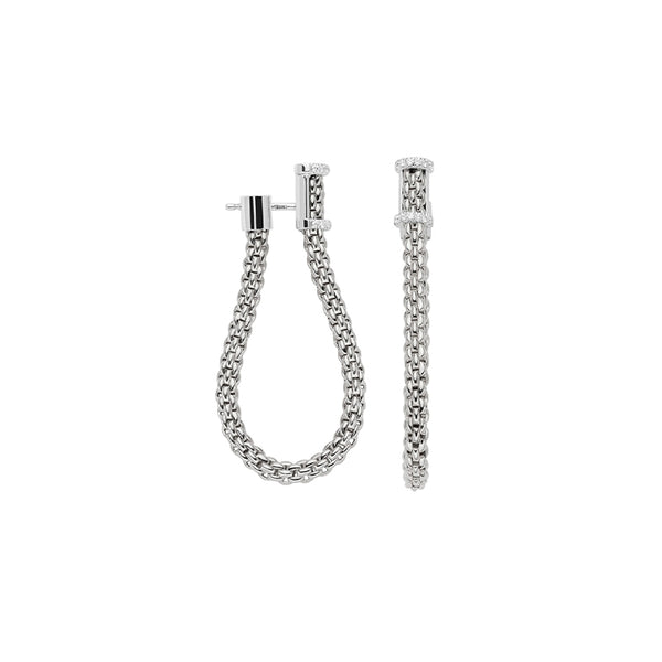 FOPE 'ESSENTIALS' 18CT WHITE GOLD DIAMOND HOOP EARRINGS (Image 1)