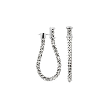 FOPE 'ESSENTIALS' 18CT WHITE GOLD DIAMOND HOOP EARRINGS