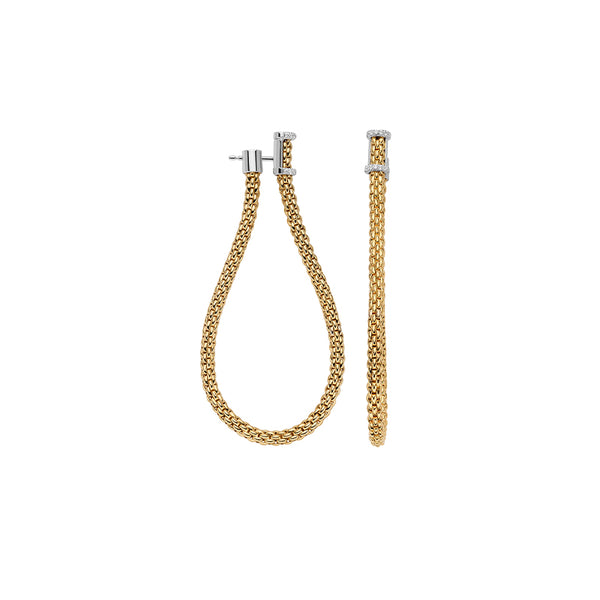 FOPE 'ESSENTIALS' 18CT YELLOW GOLD DIAMOND HOOP EARRINGS (Image 1)