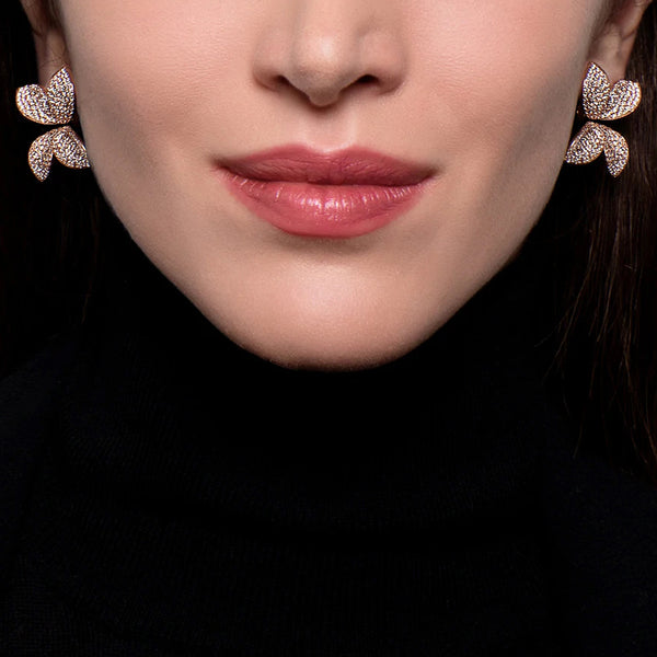 PASQUALE BRUNI 'GIARDINI SEGRETI' 18CT ROSE GOLD CHAMPAGNE AND WHITE DIAMOND EARRINGS (Image 3)