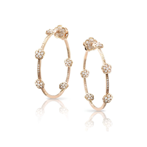 PASQUALE BRUNI FIGLIA DEI FIORI 18CT ROSE GOLD WHITE AND CHAMPAGNE DIAMOND EARRINGS (Image 1)