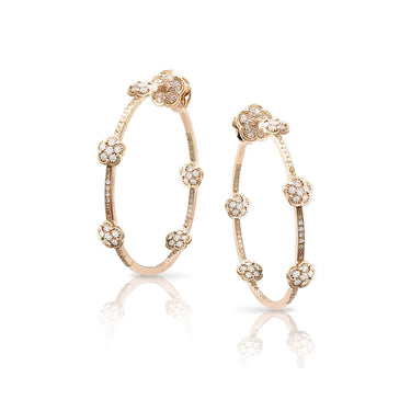 PASQUALE BRUNI FIGLIA DEI FIORI 18CT ROSE GOLD WHITE AND CHAMPAGNE DIAMOND EARRINGS