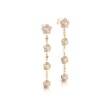 PASQUALE BRUNI 'FIGLIA DEI FIORI' 18CT ROSE GOLD WHITE AND CHAMPAGNE DIAMOND EARRINGS