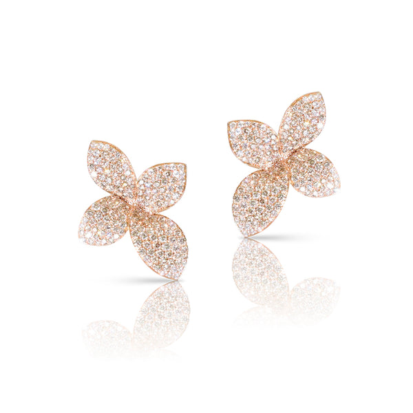 PASQUALE BRUNI 'GIARDINI SEGRETI' 18CT ROSE GOLD CHAMPAGNE AND WHITE DIAMOND EARRINGS (Image 1)