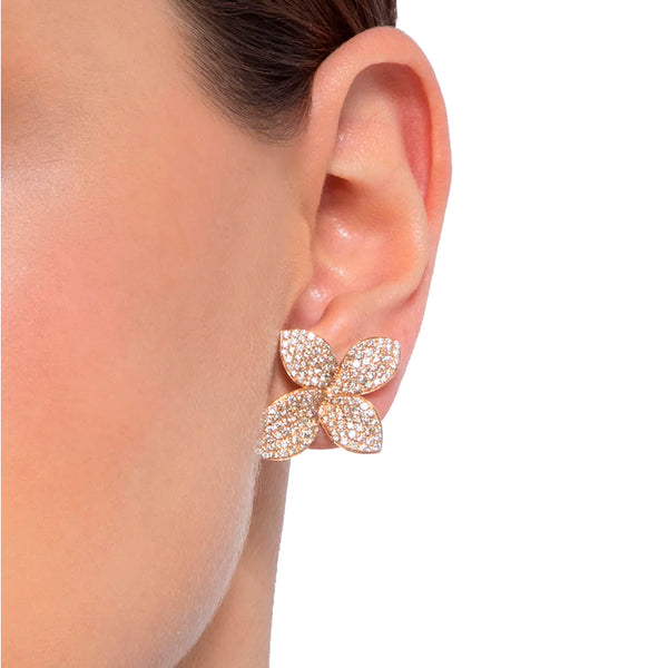 PASQUALE BRUNI 'GIARDINI SEGRETI' 18CT ROSE GOLD CHAMPAGNE AND WHITE DIAMOND EARRINGS (Image 2)