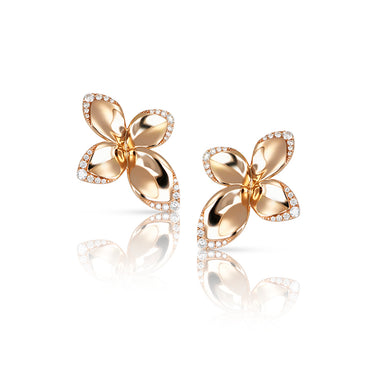 PASQUALE BRUNI 'GIARDINI SEGRETI' 18CT ROSE GOLD WHITE AND CHAMPAGNE DIAMOND EARRINGS