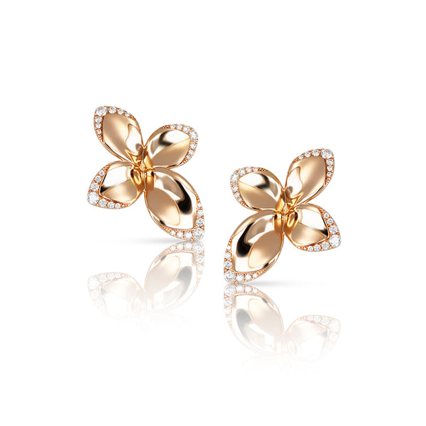 PASQUALE BRUNI 'GIARDINI SEGRETI' 18CT ROSE GOLD WHITE AND CHAMPAGNE DIAMOND EARRINGS (Image 1)
