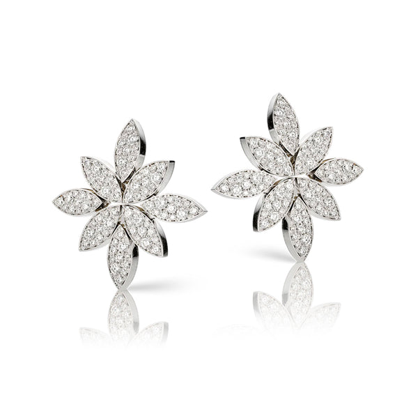 PASQUALE BRUNI GHIRLANDA LUCE DI LOTO 18CT WHITE GOLD DIAMOND EARRINGS (Image 1)