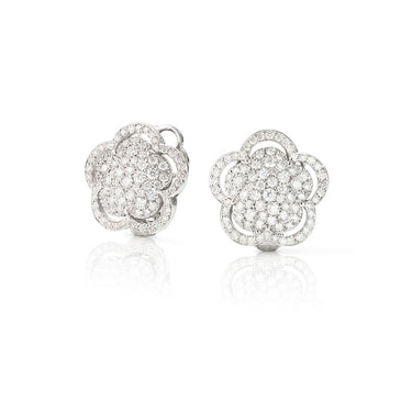 PASQUALE BRUNI BON TON 18CT WHITE GOLD ONYX & WHITE DIAMOND EARRINGS