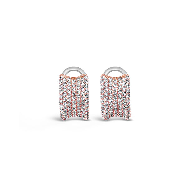 STOCKERT 18CT ROSE GOLD PAVE DIAMOND HOOP EARRINGS (Image 2)