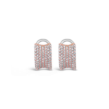 STOCKERT 18CT ROSE GOLD PAVE DIAMOND HOOP EARRINGS