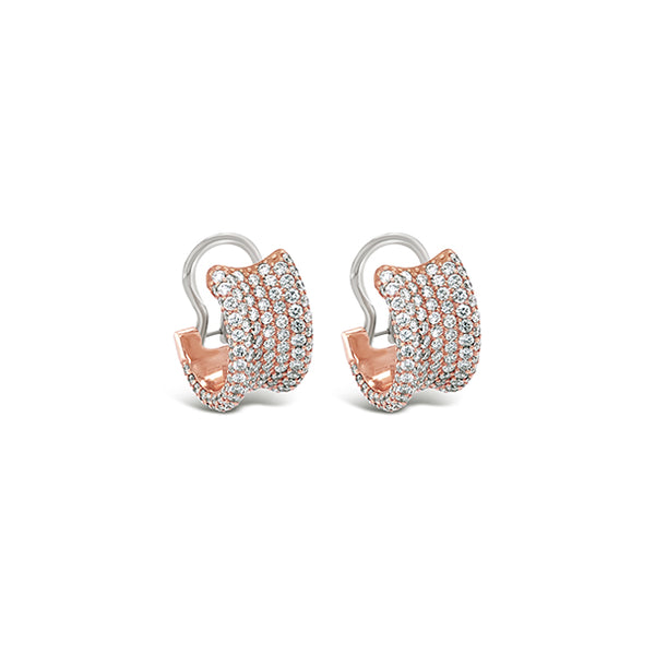 STOCKERT 18CT ROSE GOLD PAVE DIAMOND HOOP EARRINGS (Image 3)