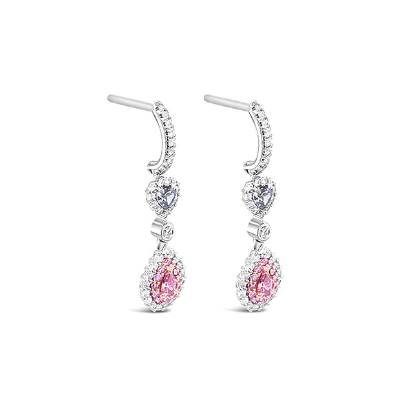 18CT WHITE GOLD AND 18CT ROSE GOLD ARGYLE PINK DIAMOND AND WHITE DIAMOND EARRINGS (Image 2)