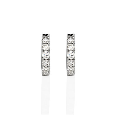 18CT WHITE GOLD DIAMOND HOOP EARRINGS