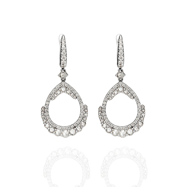 TIARA COLLECTION 18ct WHITE GOLD DIAMOND EARRINGS (Image 1)