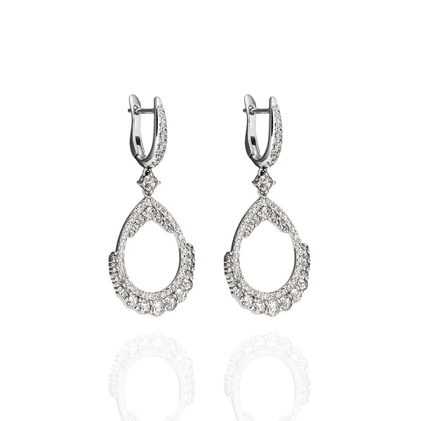 TIARA COLLECTION 18ct WHITE GOLD DIAMOND EARRINGS (Image 2)