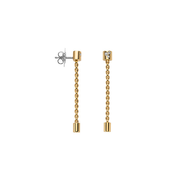 FOPE 'ARIA' 18CT YELLOW GOLD DIAMOND DROP EARRINGS (Image 1)