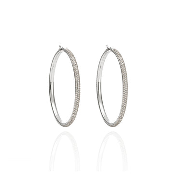 'FANTASIA' 18CT WHITE GOLD DIAMOND SET HOOP EARRINGS