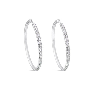 'FANTASIA' 18CT WHITE GOLD DIAMOND SET HOOP EARRINGS