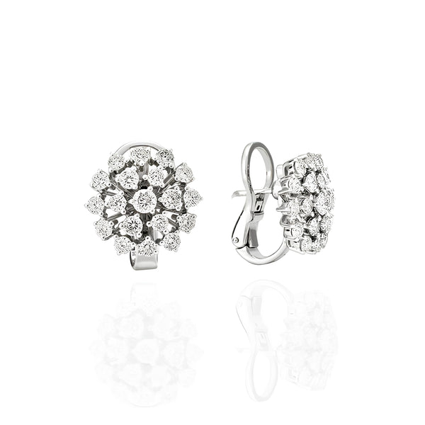 "CENTO" 18CT WHITE DIAMOND GOLD CLUSTER STUD EARRINGS (Image 2)
