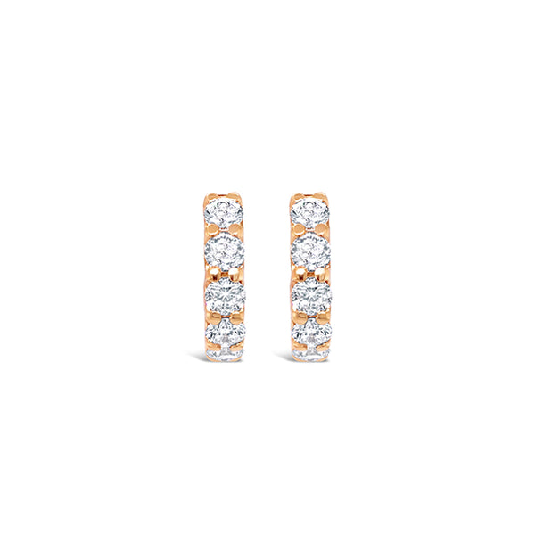 ROBERTO COIN "CENTO" 18CT ROSE GOLD  DIAMOND CUFF-HOOP EARRINGS. (Image 2)