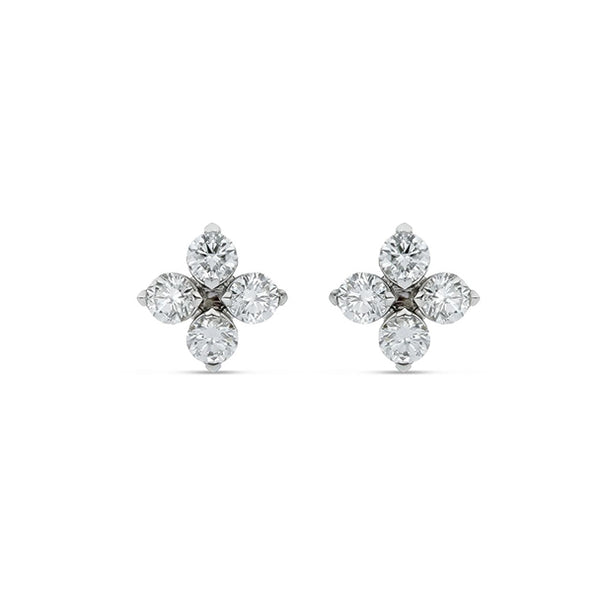 ROBERTO COIN 'LOVE IN VERONA' 18CT WHITE GOLD DIAMOND STUD EARRINGS (Image 1)