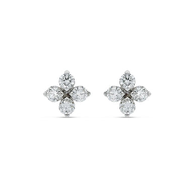 ROBERTO COIN 'LOVE IN VERONA' 18CT WHITE GOLD DIAMOND STUD EARRINGS