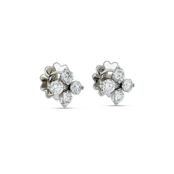 ROBERTO COIN 'LOVE IN VERONA' 18CT WHITE GOLD DIAMOND STUD EARRINGS (Image 2)