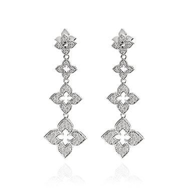 ROBERTO COIN 'VENETIAN PRINCESS' 18CT WHITE GOLD DIAMOND DROP EARRINGS