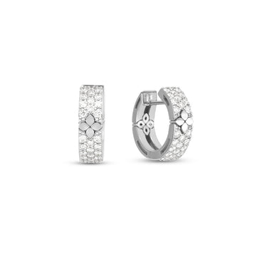 ROBERTO COIN 'LOVE IN VERONA' 18CT WHITE GOLD DIAMOND HOOP EARRINGS