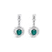 18CT WHITE GOLD COLOMBIAN EMERALD AND DIAMOND DROP EARRINGS (Thumbnail 1)
