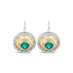 18CT YELLOW GOLD AND WHITE GOLD COLOMBIAN EMERALD AND DIAMOND DROP EARRINGS (Thumbnail 1)