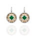 18CT YELLOW GOLD AND WHITE GOLD COLOMBIAN EMERALD AND DIAMOND DROP EARRINGS (Thumbnail 1)